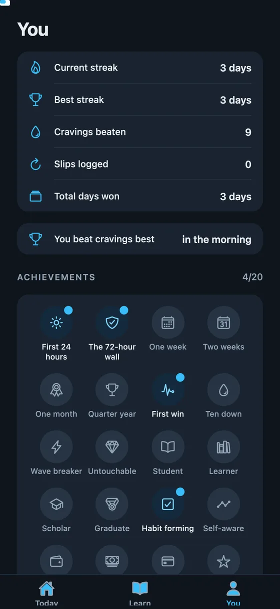 Streaks, milestones and badges